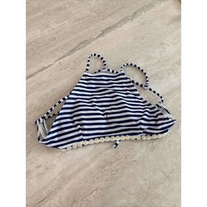 Kovey Paradise Top. Size M Blue and White Stripe Strap Bikini top